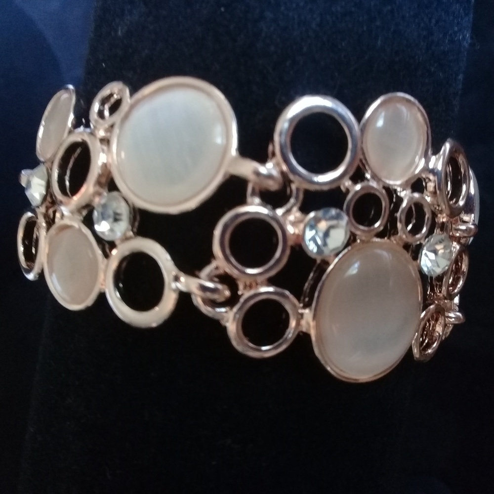 925 Rose gold plated and opal bracelet